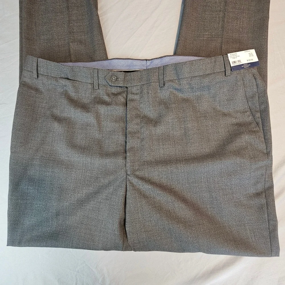 Hart Schaffner Marx 46R Chicago Fit Unhemmed Charcoal Suit Pants NWT $125 L844